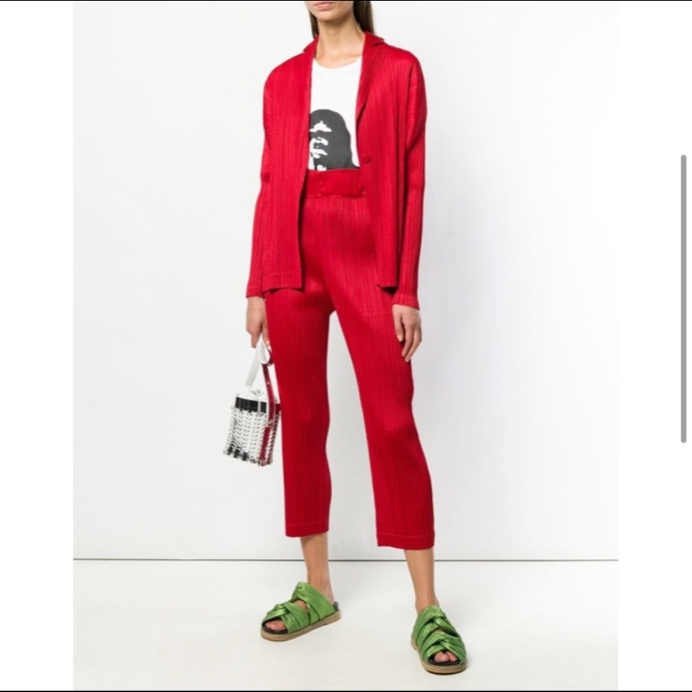 ISO Issey Miyake Pleats Please Oct 2018 Suit - Red